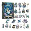 Weihnachtsgeschenk für Freunde Familie 2026 Meeresbewohner Adventskalender, 24-teiliges Acryl-Schmuckset mit festlicher Dekoration für Zuhause Meerestierfiguren,