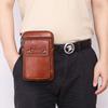 Ateng Mini Shoulder Bag with Smartphone Leather Belt Stylish Genuine Cowhide 5 Crossbody Style Men's Storage, Compact, Multifunctional, Outdoor,