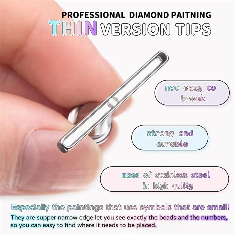 Thin Version Stainless Steel Diamond Painting Tips Kit Designed For Precision For Artwork Applications