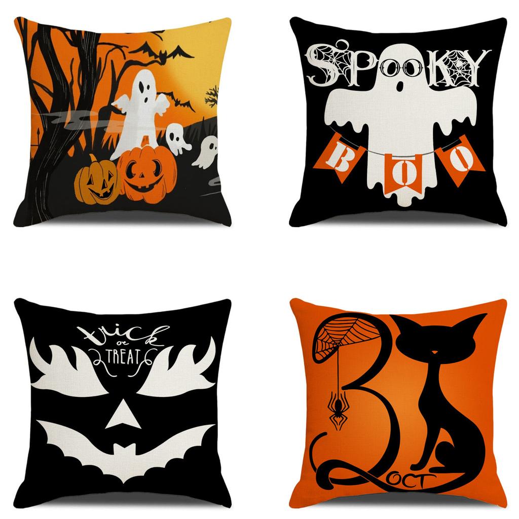 Halloween Pillowcase Pumpkin Skull Funny Ghost Cushion Cover Sofa Living Room Decoration Pillow