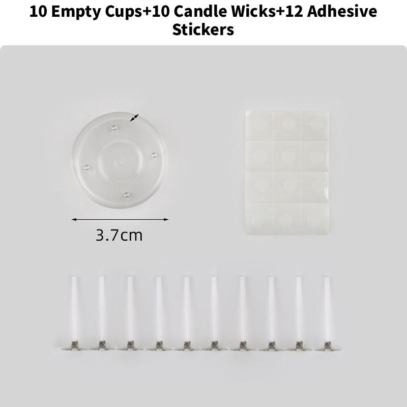 Heart 10pcs Shaped Tea Light Candle Cups Wicks Clear Love Wax Tins Making Jars