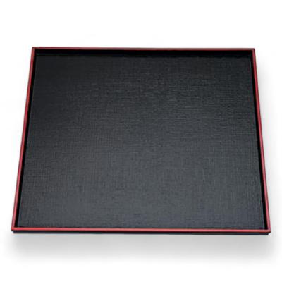 Square Tray Black with Lacquerware Made In Japan J-kitchens 1-shaku Cloth-Weave (Tray) Red, 33cm, (ABS Resin),