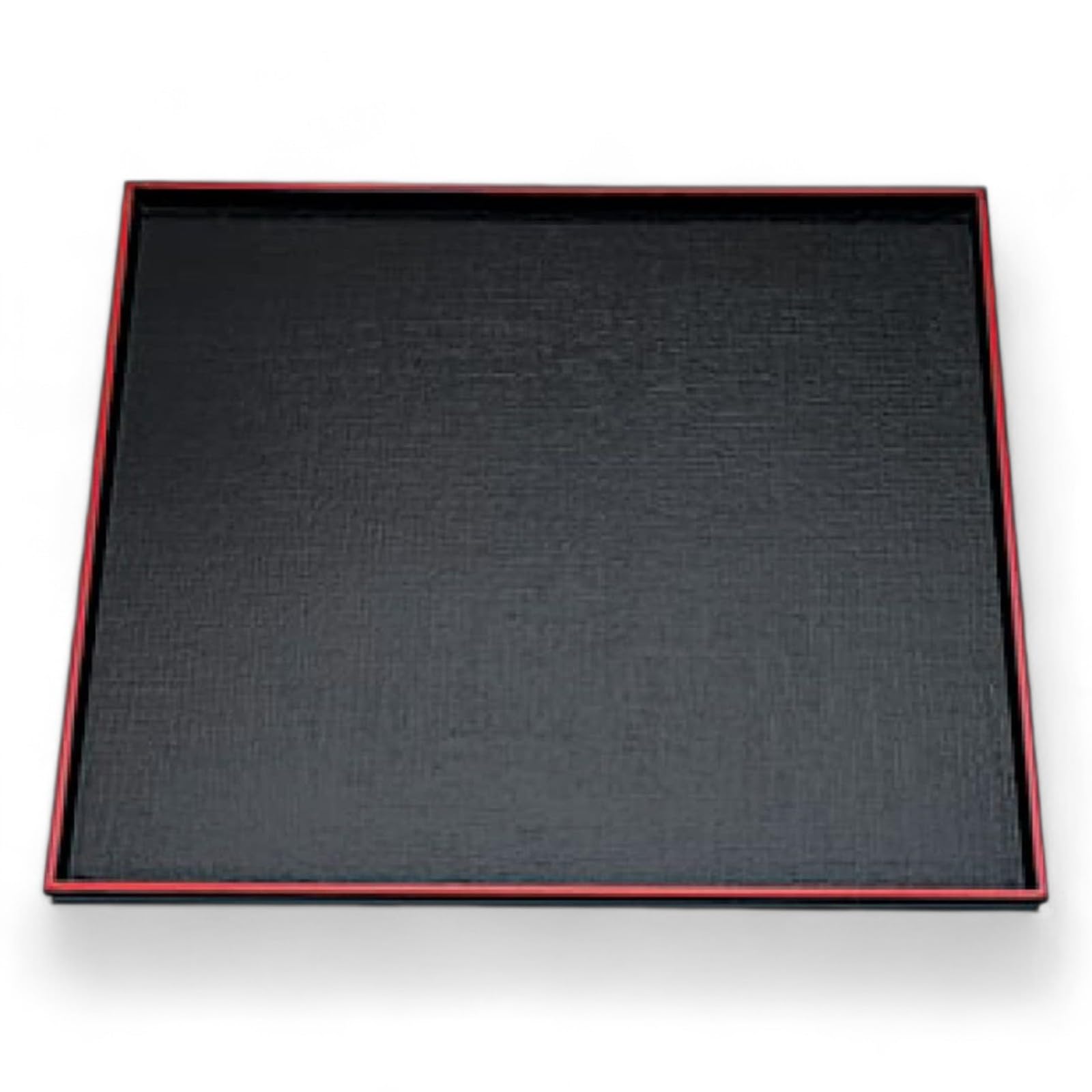 

Square Tray Black with Lacquerware Made in Japan J-kitchens 1-shaku Cloth-Weave (Tray) Red, 33cm, (ABS Resin),