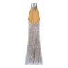 Shiny Sequin Backless Maxi Dress Women Sexy Halter Backless Lace Up Hip Package Mermaid Dresses 2025 Summer Beach Vacation Robes