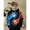 Boys' 3D Soccer Ball Harajuku Print Hoodie Casual Polyester Long Sleeve Fashion Sports Pullover Active Sweatshirt for Running