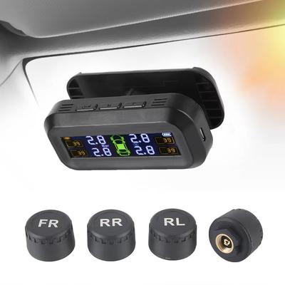 Reifendruckkontrollsystem Temperaturwarnung Neu C Externe Batterieversion Sensoren Solar TPMS Autoreifendruckmonitor