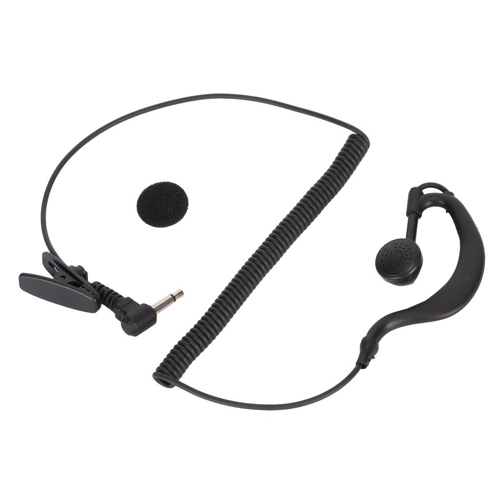 3.5MM Walkie Talkie Headset Earpiece Ear Hooked Clear Sound Quality 1 Pin Black for Two Way Radios