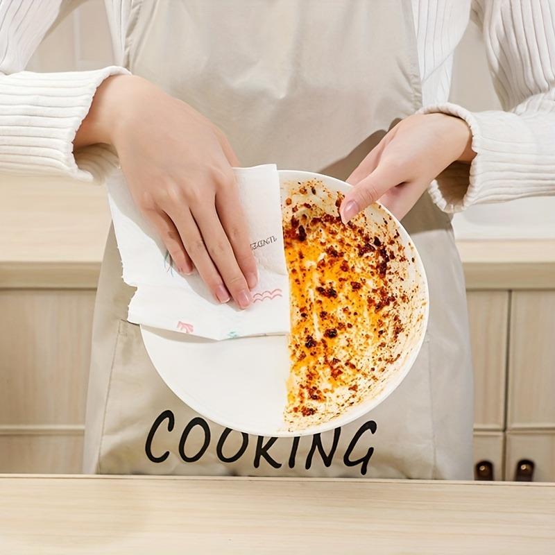 50 sheets High quality dishwashing cloth - reusable, super large roll dry wet dual-use kitchen towel, non greasy cleaning cloth,