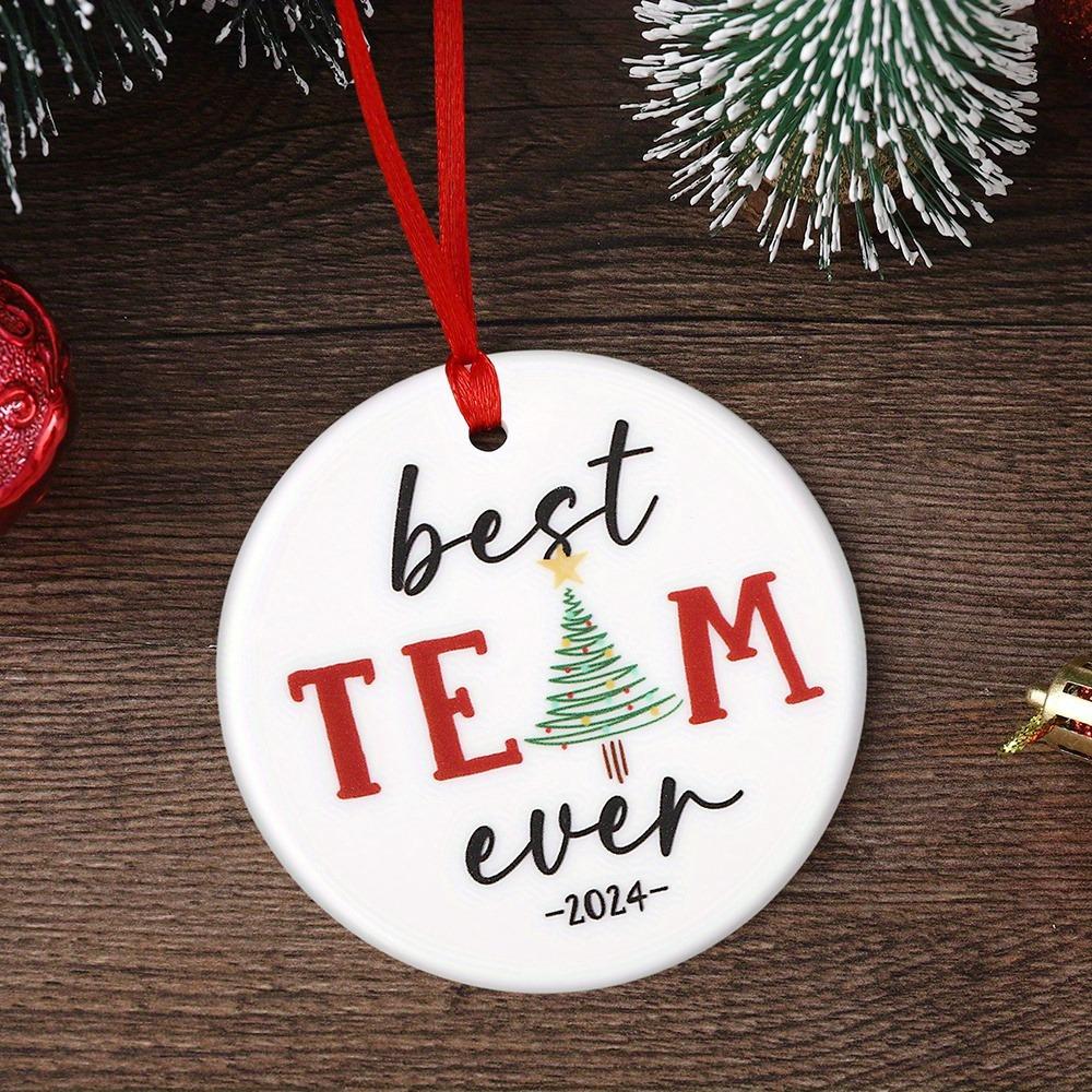 

2/4Pcs Christmas Pendant Ornaments Acrylic Christmas Theme Best Team Xmas Tree Hanging Decoration Home Christmas Party Decor 2pcs