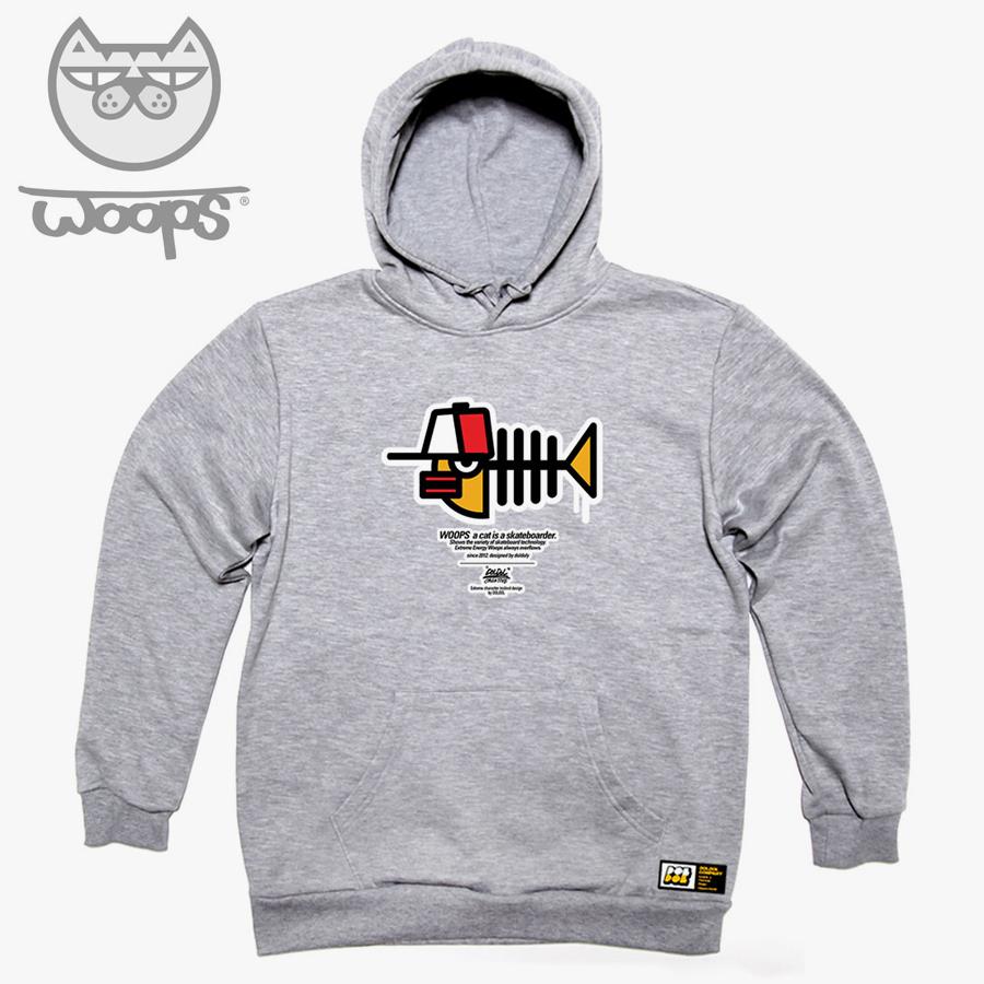 Doldol Woops_Толстовка_89 Кот-скейтер Персонаж Woops Толстовка Charcoal/Xxl
