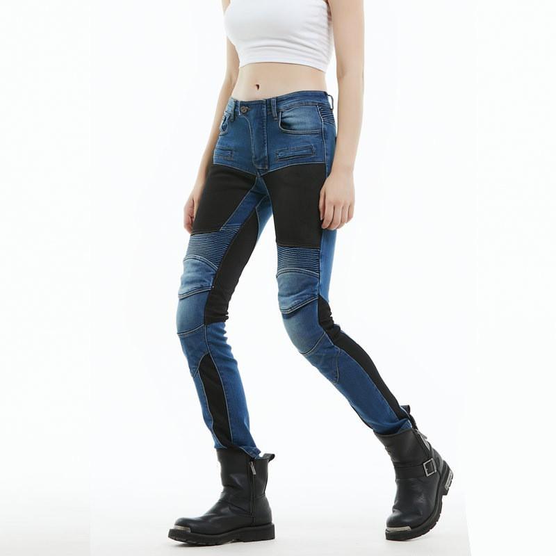 Womens Motorcycle Riding Pants With Mesh Ventilation Silicone Padding Bike Touring