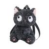 Süßer schwarzer Katzen-Plüschrucksack - Weiche & flauschige Stofftier-Tasche für Kinder, Perfekt für die Schule, Reisen, Geburtstagsgeschenke