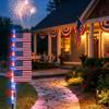 Outdoor Solar Pathway Light Dusk To Dawn Waterproof 8-Effect Solar Flag Lights for Yard Patio Driveway Backyard Homeowners