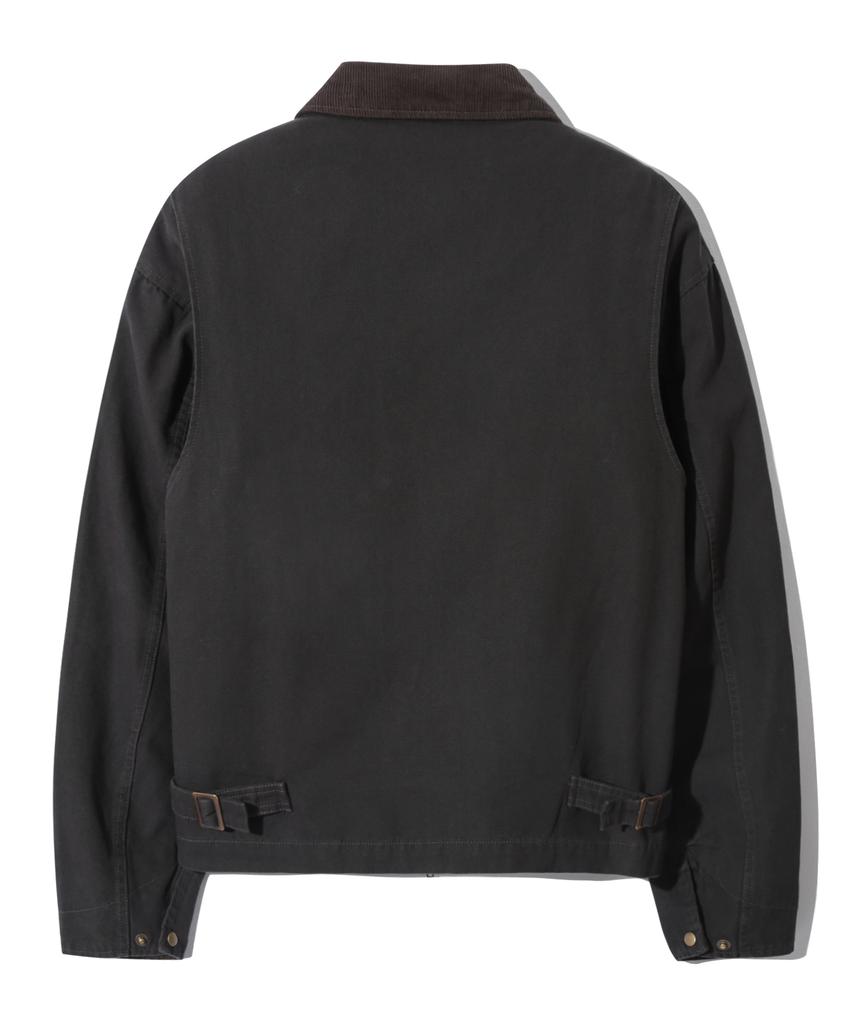 Basemoment Pleated Dyed Work Jacket Vintage Black