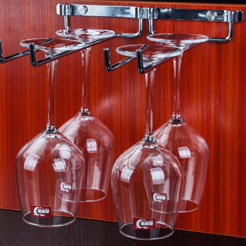 Hanging Wine Glass Rack Wall Mount Metal Wine Glass Storage Hanger Stemware Holder Rack Wine Glass Holder for Kitchen