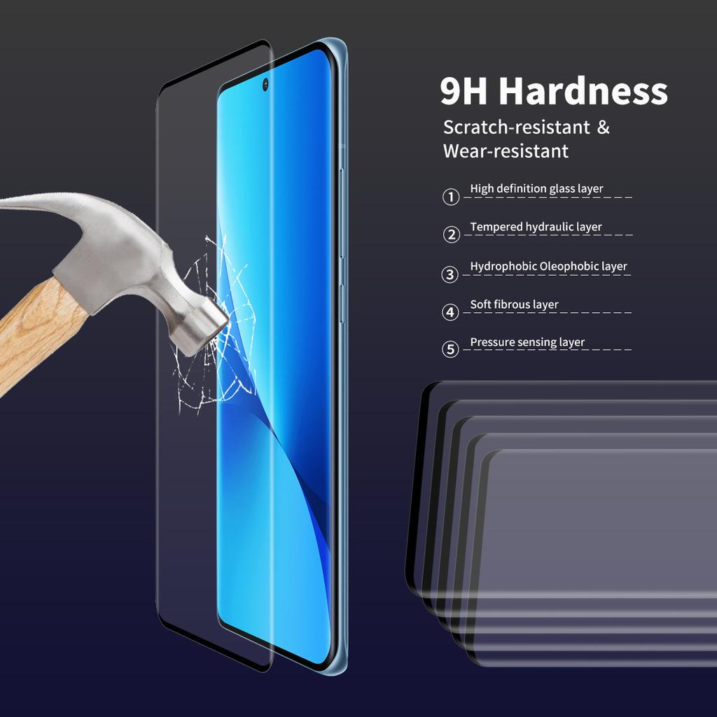 ENKAY HAT PRINCE For Xiaomi 12 5G/12X 5G/12S 5G 3D Curved Tempered Glass Full Screen Protector Side Glue Support Fingerprint Unlock