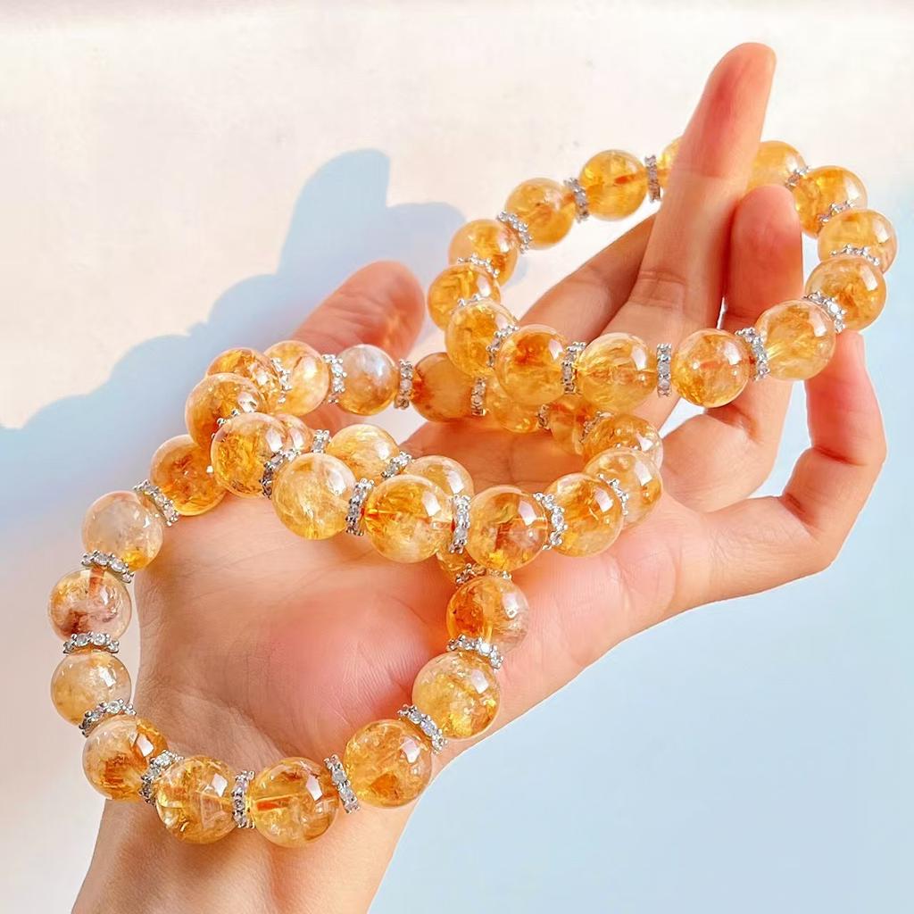 12Mm High Quality Natural Citrine Design Bracelet Bracelet