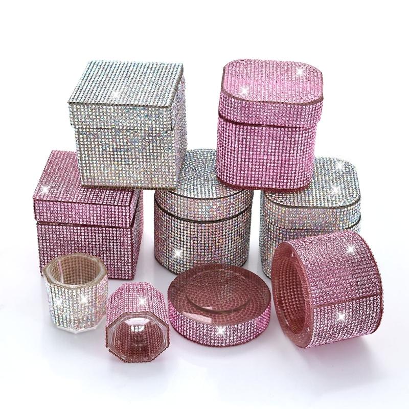 Multifunktionale Nailart-Tasse mit Strassdekoration zur Pinselreinigung und Schmuckpräsentation, zartes Aussehen