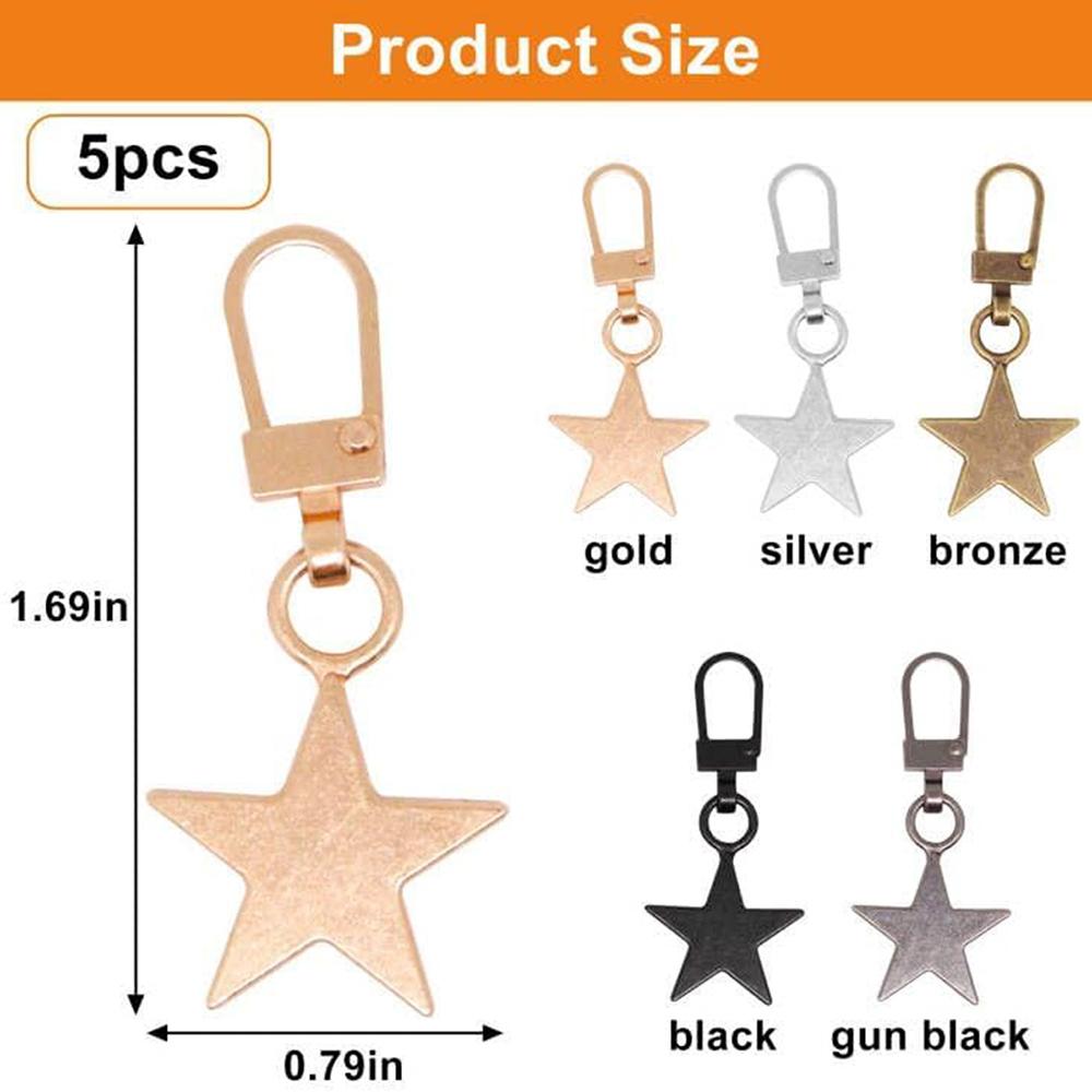 5pcs Detachable Luggage Zipper Pulls Zipper Tab Replacement for Small Holes Zipper Pull for Jacket Purses Backpacks Suitcase