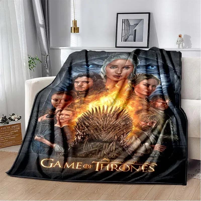 Game Dragon Plush Throw Blanket TV Series Thrones Fleece Bedspread Blanket Flannel Bedding Square Picnic Wool Soft Blanket