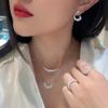 APM Monaco necklace [Romantic Confession] Moon inlaid crystal diamond shines in fashionable adjustable gift box for friends 925 silver AC7252OX