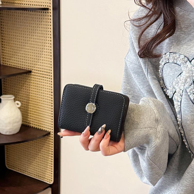 Short wallet Women's folding large-capacity wallet New texture casual clutch wallet