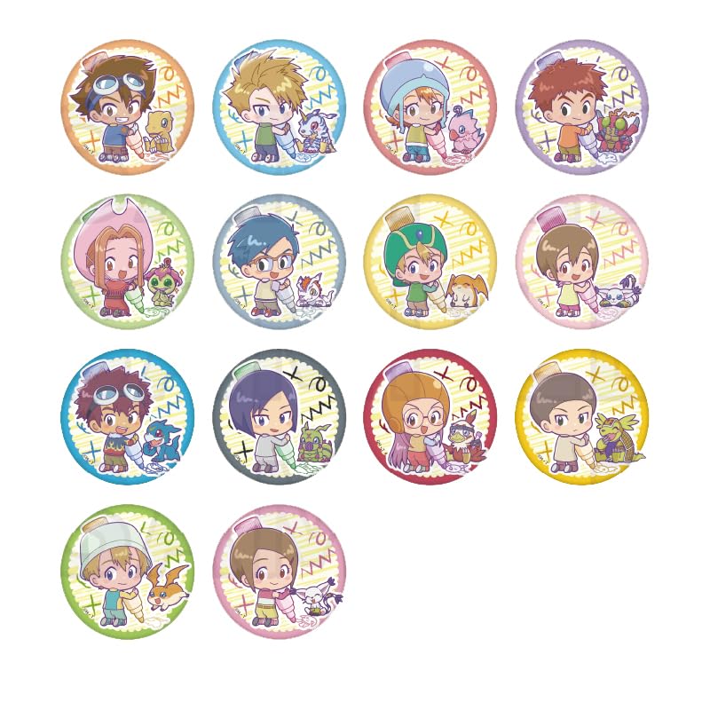 

Digimon Series Trading Can Badge Oekikiccho Box of 14 ver.