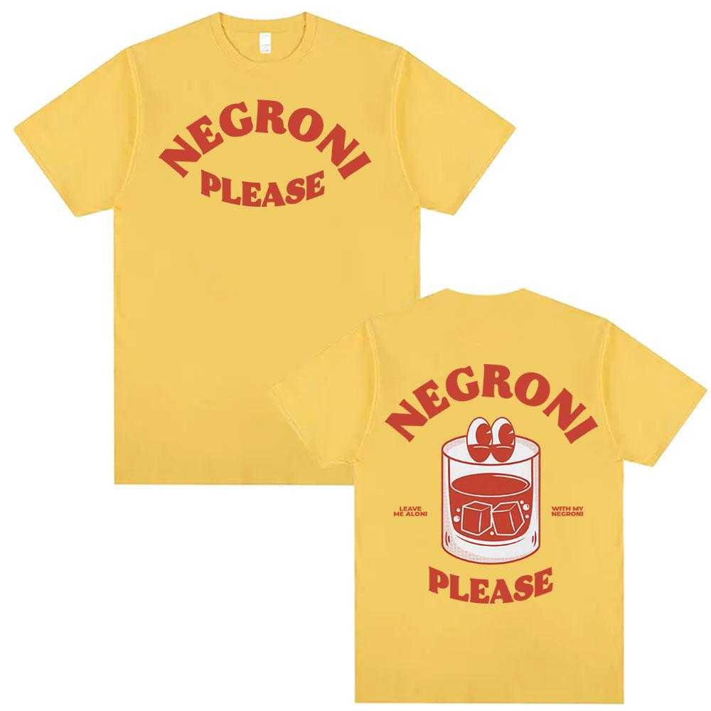 Negroni Please Maglietta a Tema Cartone Animato Divertente Cocktail Drink Grafica Carina Magliette Uomo Donna Hip Hop Estiva Manica Corta