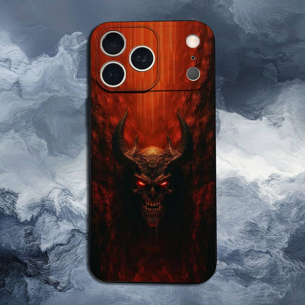 Dark Art D-Devil S-Satan Case For iPhone 15,17,16,12,14,13,11,Plus,Pro Max,XS,X,Mini,8,7,XR,SE,Soft Silicone Black