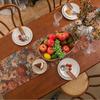 Retro Nostalgia Oil Painting Jacquard Table Runner with Tassel for Dinning Table Home Decor Luxury Monet Sunflower Table Runner