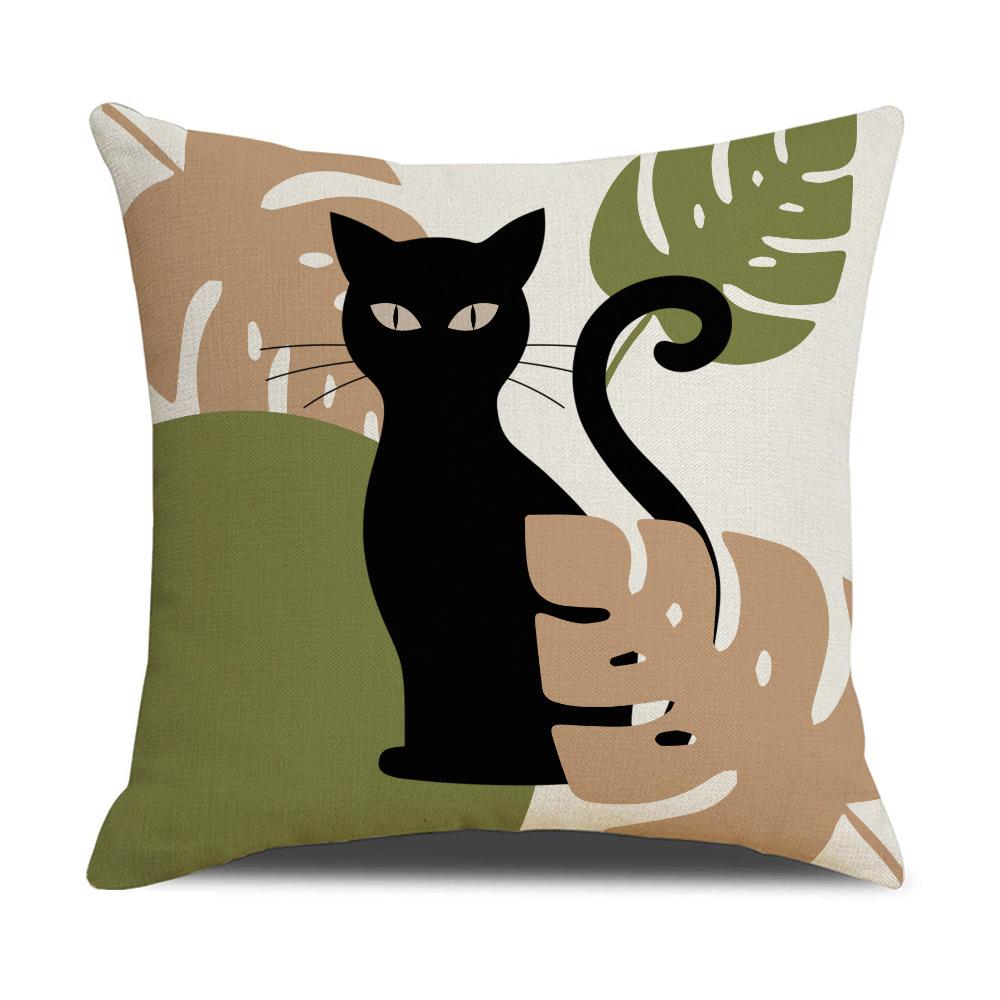 

Мультяшная милая наволочка с кошкой, льняная, грязеотталкивающая, автомобильная подушка, декор интерьера дома, наволочка для диванной подушки 45 * 45Cm (excluding pillow core)