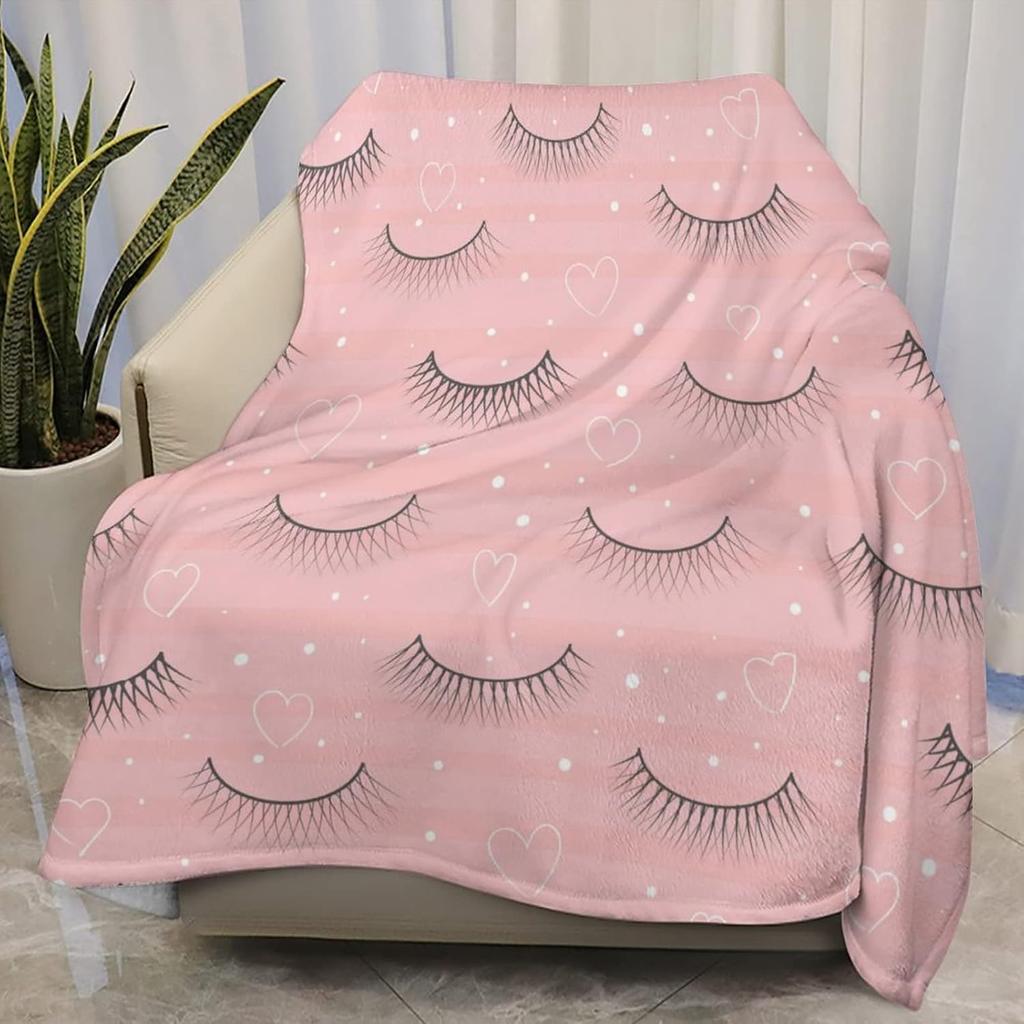 Lashes Mascara Blanket Super Soft Flannel Blanket Comfy Cozy Throw Blanket Couch Lightweight Blankets for Living Room Bedroom