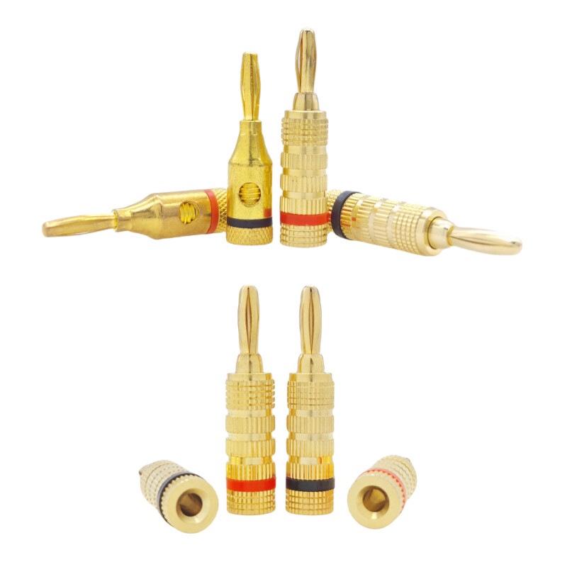 4MM Gold-Plated Pure Copper Banana Plug Speaker Audio Cable Connector