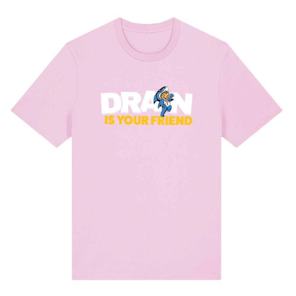 DRAIN KEWPIE FRIEND TEE . . . IS YOUR FRIEND Printing T-shirt Unisex Streetwear Hip Hop Cotton Short Sleeve Fashion Tshirts