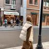 Women's College Style Cotton Padded Jacket Vest - Versatile, Loose Fit, Thickened Outerwear for Autumn and Winter