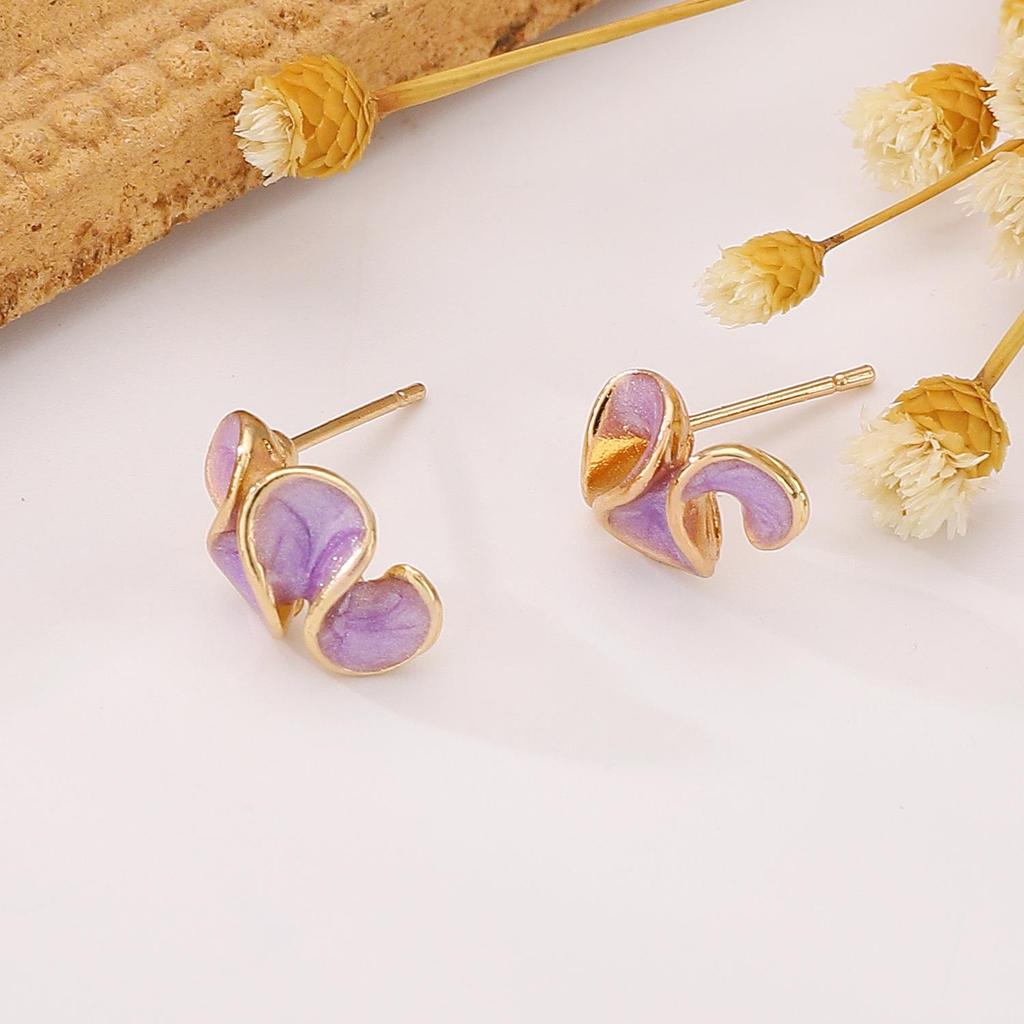 Trendy Multicolor Flower Drop Earrings for Women – Elegant & Slimming European/American Style