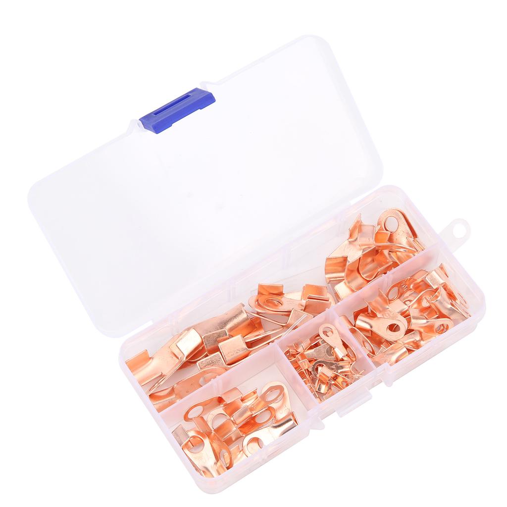 80Pcs Wire Terminals Ring Shape Copper Connectors Cable Crimping Accessories OT Series
