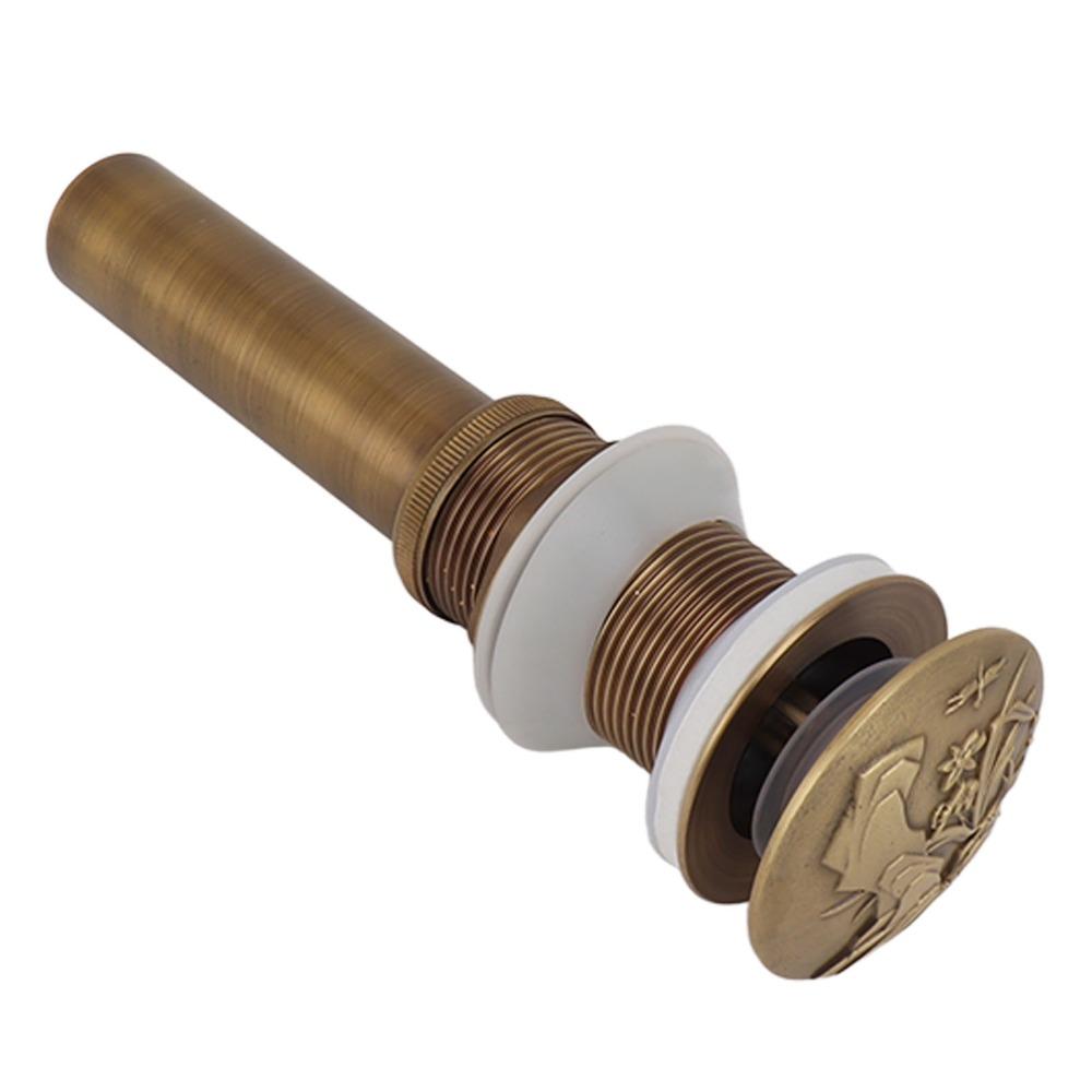 Push Bounce Drain Stopper Brass Sink Drain Elegant Basin Drain Filter Bathroom Vanity