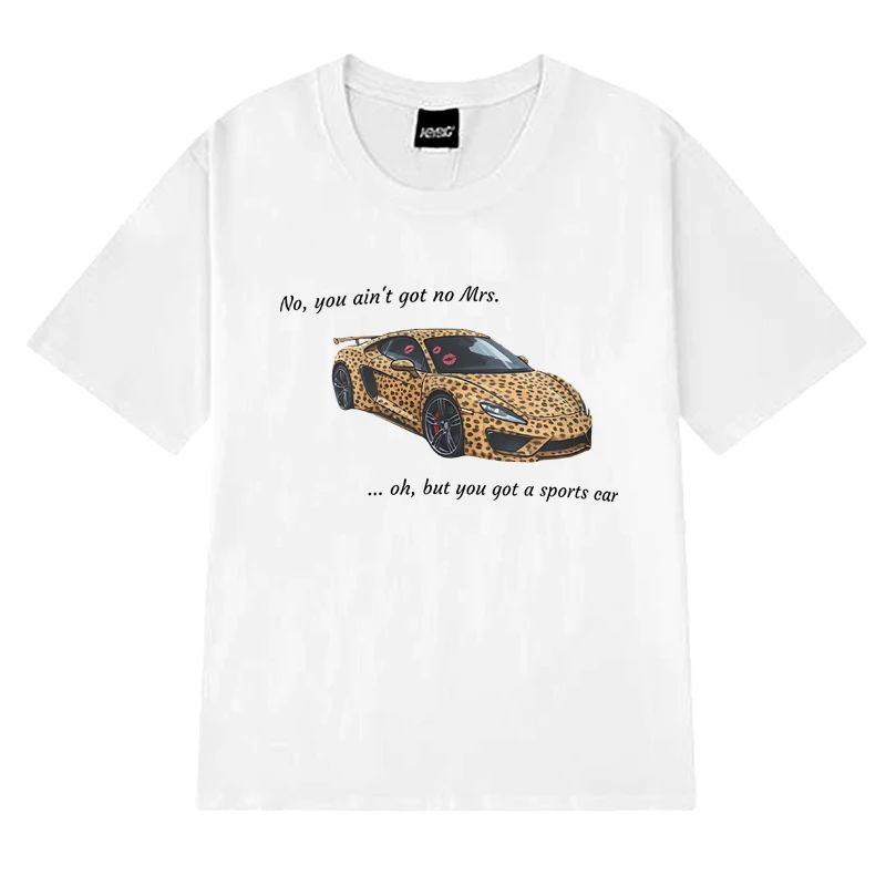 2025 Summer Fashion Tate McRae Sports Car Lyrics Graphic T Shirts Unisex Oversized Short Sleeve T-shirt  Cotton Round Neck Tops