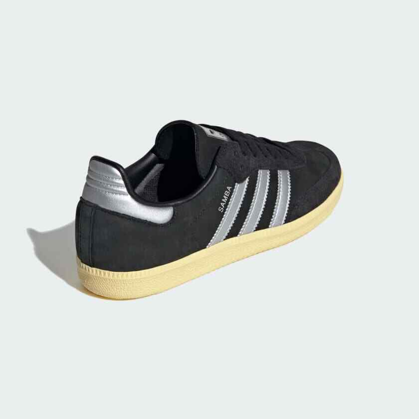IE8128 Adidas Originals Samba OG Core Black Matte Silver Almost Yellow (Women's)
