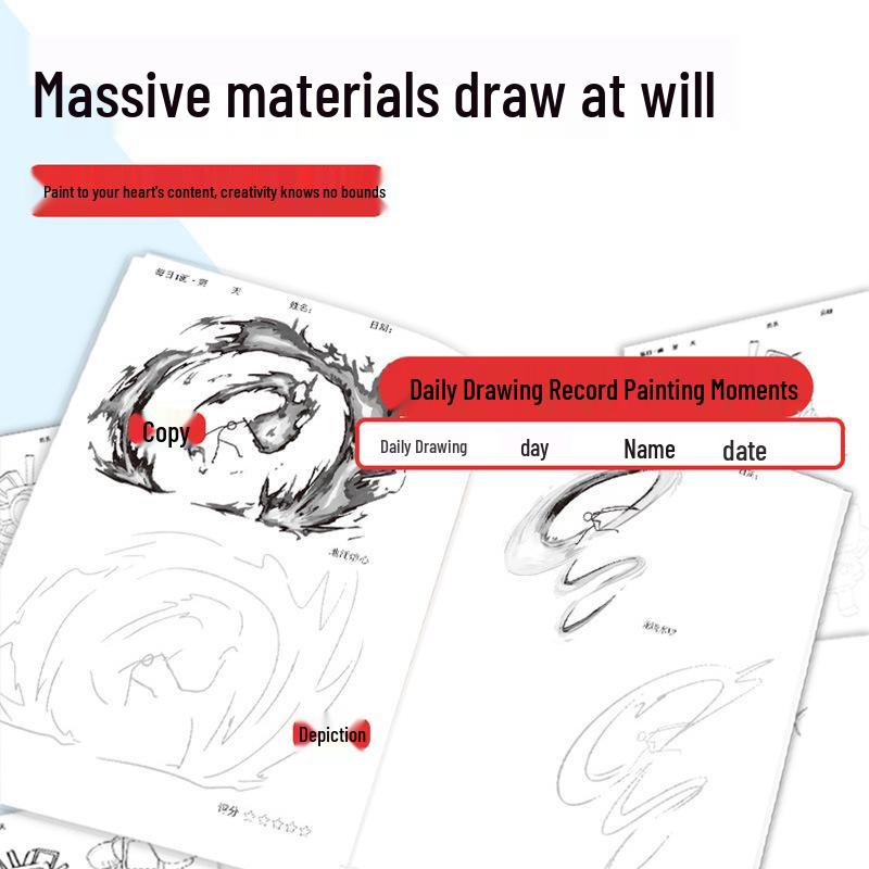 Książka do śledzenia i rysowania dla uczniów szkół podstawowych: Kreskówki z patyczaków dla początkujących