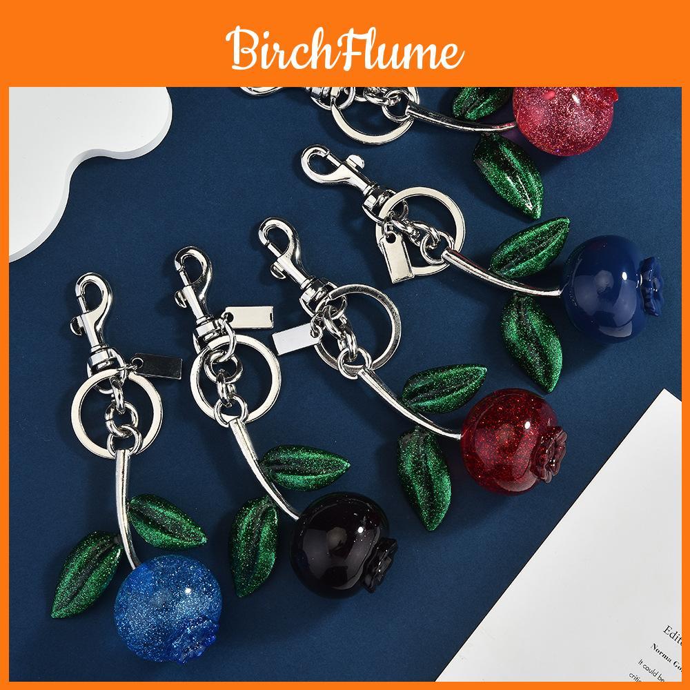 Blueberry Keychain Pendant With Metal Electroplating For Fashion Accessories And Bag Decor