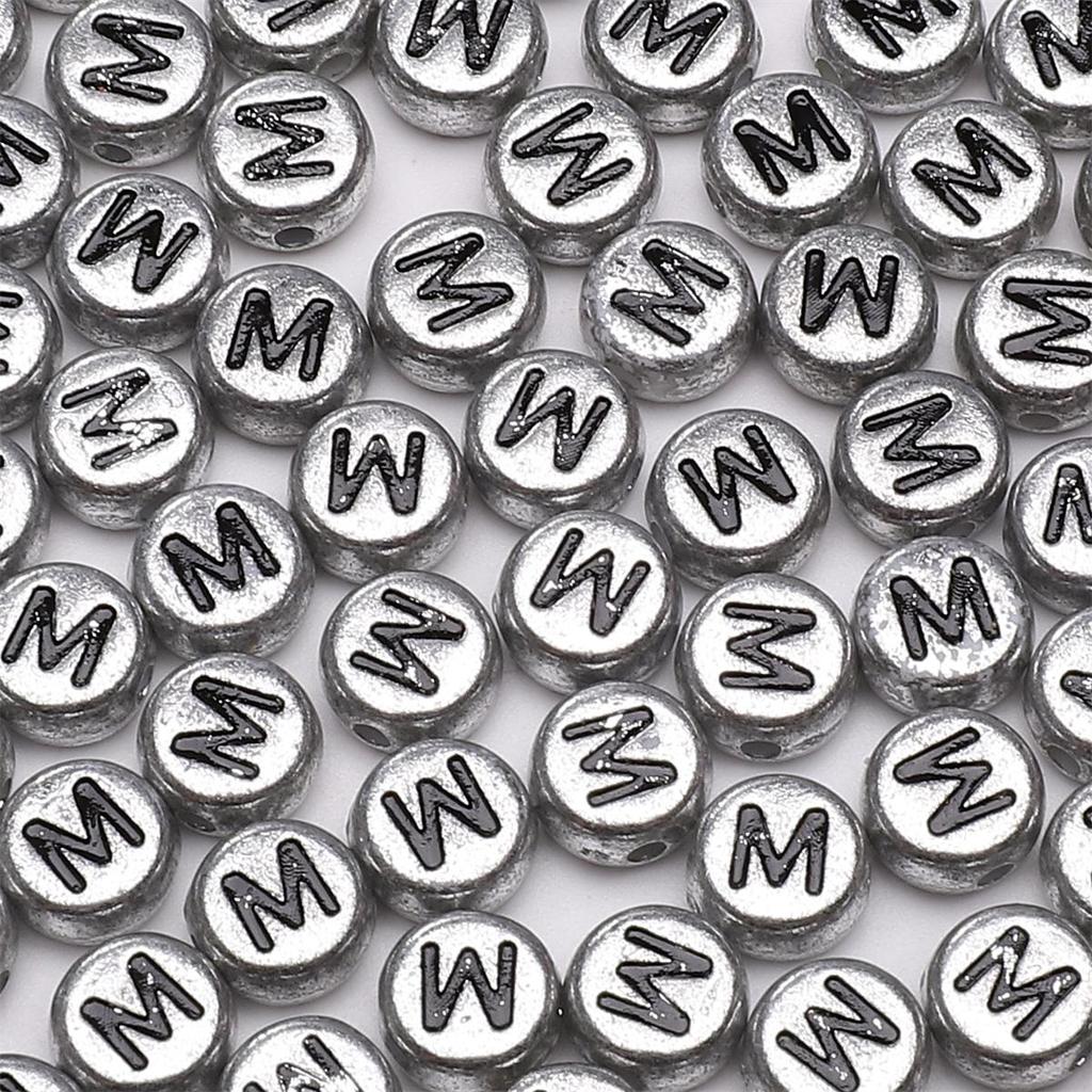 50Pcs Acrylic English Letter Beads For DIY Necklace Bracelet Earrings Jewelry Making Craft Accessories