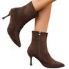 Women's Plus Size Boots with Side Zipper, Pointed Toe Heel Casual Fashion Short Boots