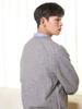 AYIHOLIC CASHMERE Cashmere-Like Round Cable Knit Melange Gray #5 Color