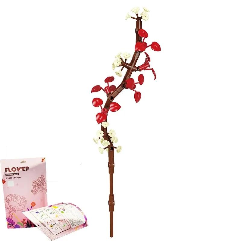 Flower Model Building Blocks Toys Children DIY Educational Building Bricks Toy 3D Flower Plants Blocks Toys Kids For Adult Gifts With Package