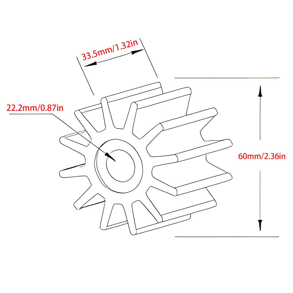 47-89984T4 Water Pump Impeller For Mercruiser MC-I R MR Alpha One Sterndrives 47-30221 47-65960 47-89984
