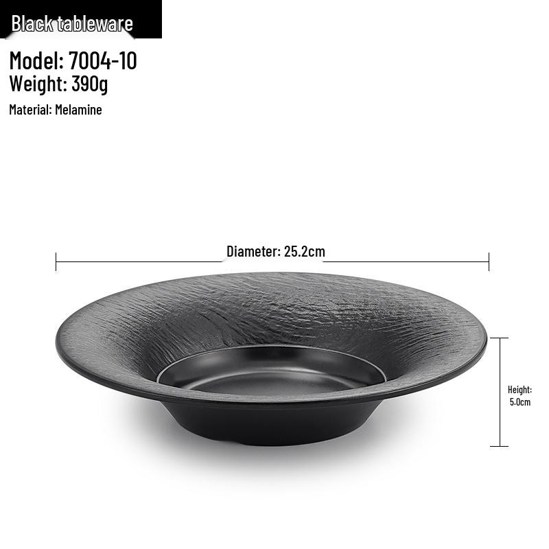 Melamine Straw Hat High-Footed Deep Plate for Pasta, Cold Dishes, and Mixed Noodles - Restaurant Tableware