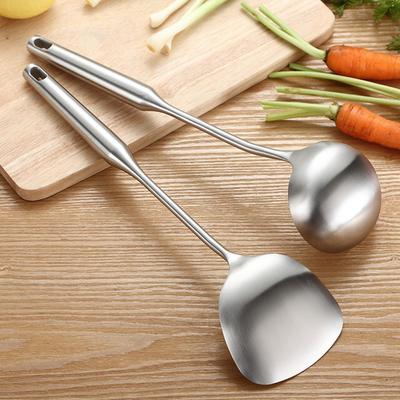 Steel Kitchenware Long Handle Kitchen Utensil Soup Ladle Wok Shovel Cooking Tool Set Ladle Spoon