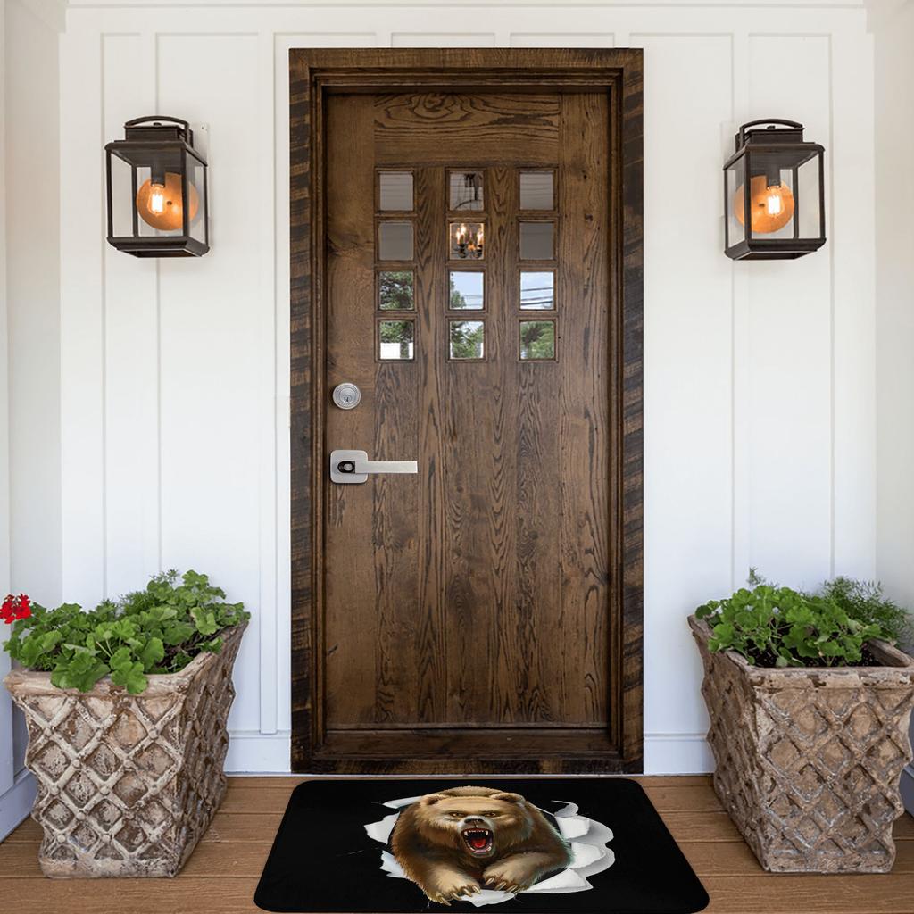 Angry Bear Doormat Anti-Slip Entrance Kitchen Bath Door Floor Mat Garden Rug Carpet Footpad